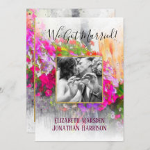 Floral Chic Just Married Ankündigung Empfang