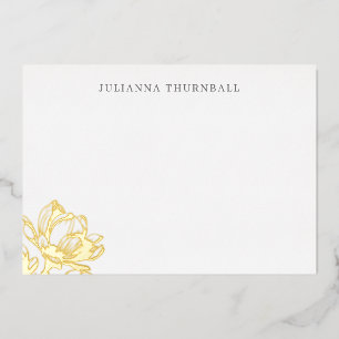Floral Chic Magnolia Luxe Personal Stationery Folieneinladung