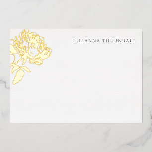 Floral Chic Peony Luxe Personal Stationery Folieneinladung