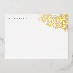 Floral Chic Peony Luxe Personal Stationery Folieneinladung