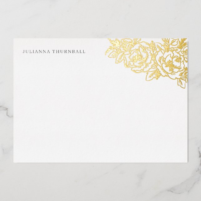 Floral Chic Peony Luxe Personal Stationery Folieneinladung (Vorderseite)