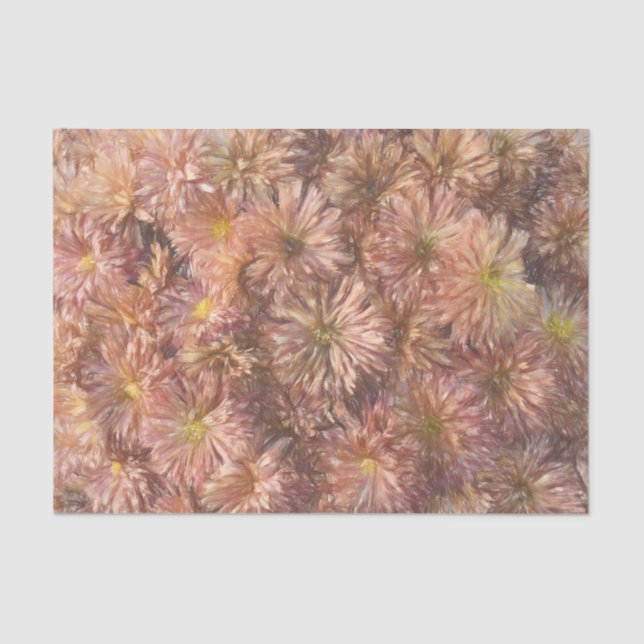 Floral Chic Pink Pastel Chrysanthemum Decoupage Seidenpapier (Vorderseite)
