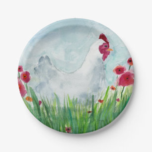 Floral Chicken Pappteller