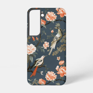 Floral Chinoiserie auf Denim Blue Samsung Galaxy Hülle