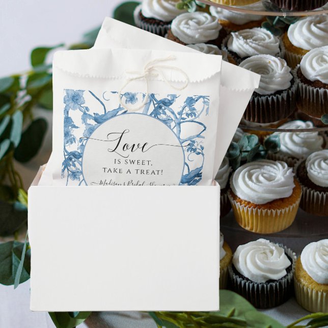 Floral Chinoiserie Blau und Weiß Toile Bridal Geschenktütchen (Von Creator hochgeladen)