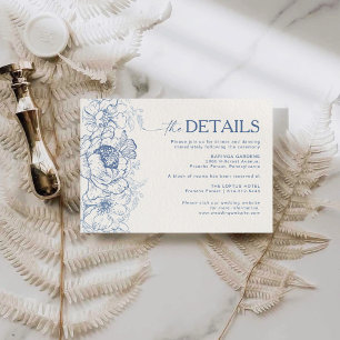 Floral Chinoiserie Hochzeitsdetails Eintrittskarte Begleitkarte