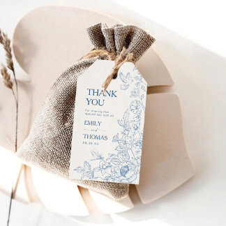 Floral Chinoiserie Hochzeitsmarken Geschenkanhänger