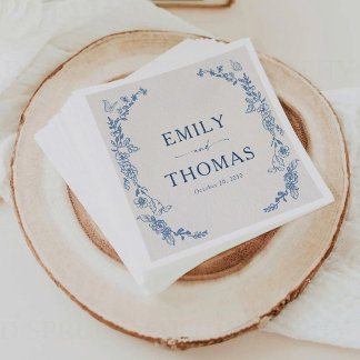 Floral Chinoiserie Hochzeitspapier Napkin Serviette