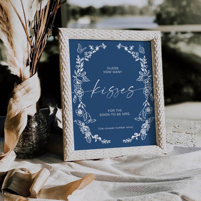 Floral Chinoiserie schätzen wie viele Kisses Sockelschild (Von Creator hochgeladen)