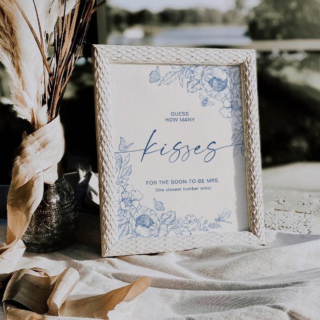 Floral Chinoiserie schätzen wie viele Kisses Sockelschild (Von Creator hochgeladen)