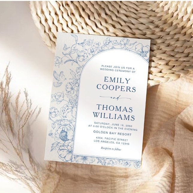 Floral Chinoiserie Wedding Einladung (Von Creator hochgeladen)