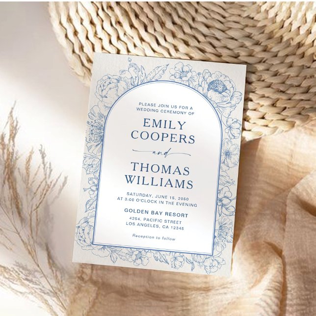 Floral Chinoiserie Wedding Einladung (Von Creator hochgeladen)