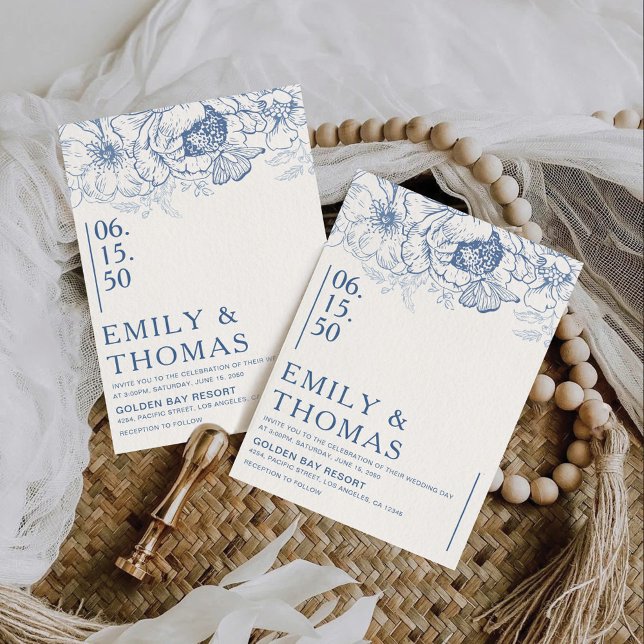Floral Chinoiserie Wedding Einladung (Von Creator hochgeladen)