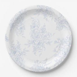 Floral Chintz Chinoiserie Blue Toile Wedding Pappteller