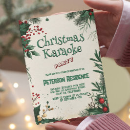 Floral Christmas Karaoke Party Einladung