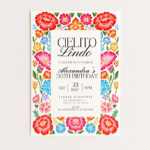 Floral Cielito Lindo Digital Birthday Party Mexica
