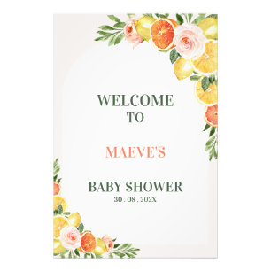 Floral Cirus Main Squeeze Baby Dusche Begrüßungsze Fotodruck