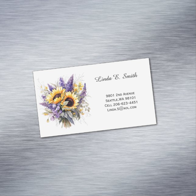 Floral Classic Calling Card Magnetic Magnetische Visitenkarte (Beispiel)
