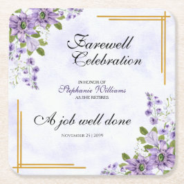 Floral Classic Elegantes Party Rechteckiger Pappuntersetzer