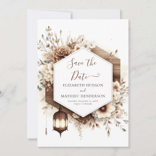 Floral Classic Rustic Wedding Save The Date (Vorderseite)