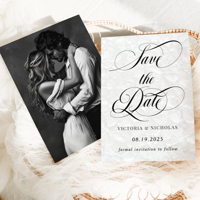 Floral Classic Wedding Foto Save The Date (Von Creator hochgeladen)