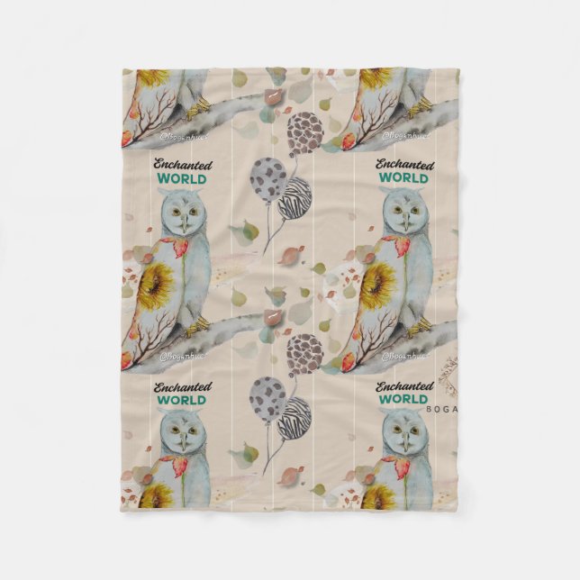 Floral Cloak Owl Fleece Baby Blanket (Vorderseite)