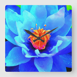 Floral clock quadratische wanduhr