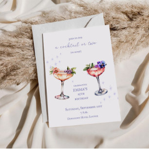 Floral Cocktail Geburtstag Einladung