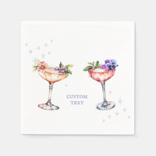 Floral Cocktail Geburtstag Einladung Serviette