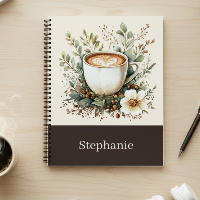 Floral Coffee Mug Personalized Notizbuch (Von Creator hochgeladen)