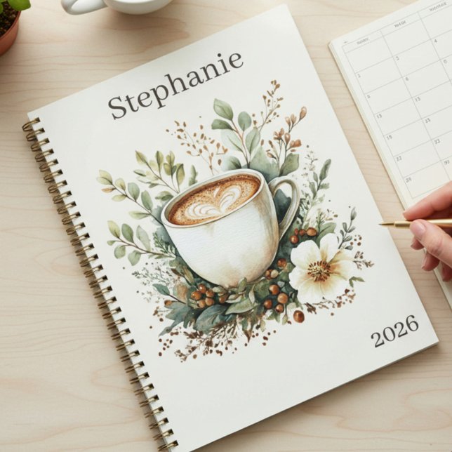 Floral Coffee Themed Personalized Planer (Von Creator hochgeladen)
