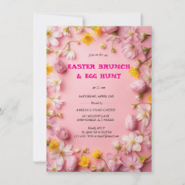 Floral Colorful Easter BRUNCH & HUNT Einladung