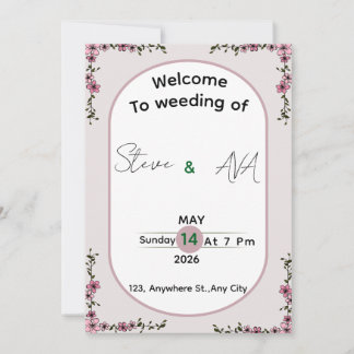 Floral Colorful Elegant Wedding Invitation Einladung