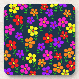 Floral Colorful Flowers Pattern Getränkeuntersetzer