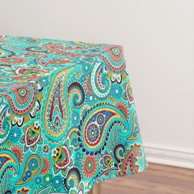 Floral Colorful Paisley Tischdecke (Beispiel)