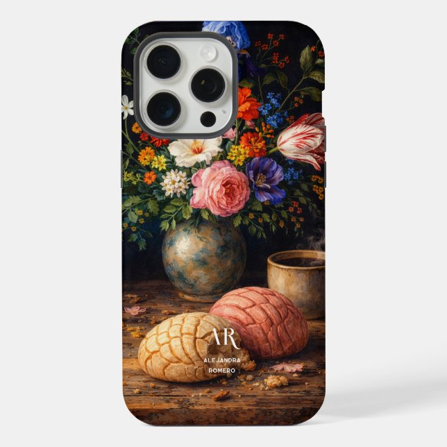 Floral Concha Stilleben | Monogramm iPhone Hülle (Rückseite)