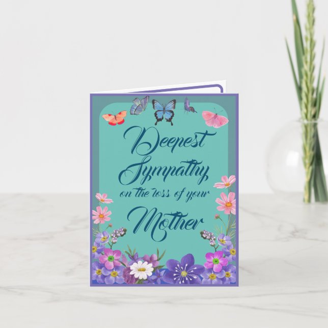 Floral Condolence Message Card für den Verlust der Dankeskarte (Vorderseite)