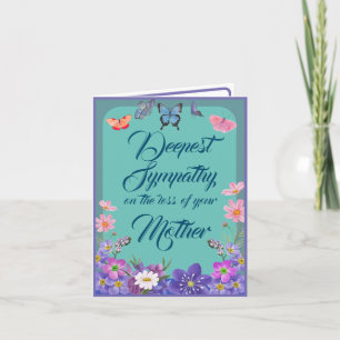 Floral Condolence Message Card für den Verlust der Dankeskarte