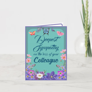 Floral Condolence Message Card Verlust von KollegI Dankeskarte
