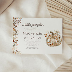 Floral Coquette Little Pumpkin Baby Dusche Einladung