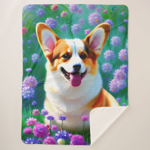 Floral Corgi Sherpadecke