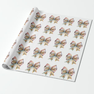 Floral Cottontail Bunny Coquette Bow Rabbit Oster Geschenkpapier