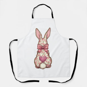 Floral Cottontail Bunny Coquette Bow Rabbit Oster Schürze