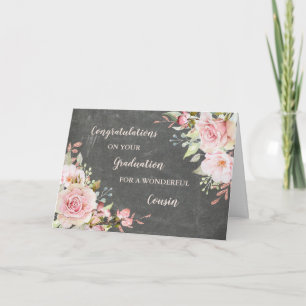Floral Cousin Herzlichen Glückwunsch Abschluss Karte