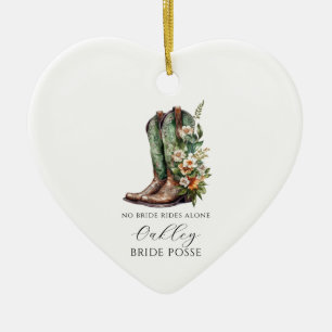 Floral Cowgirl Boots Bridesmaid Keramik Ornament