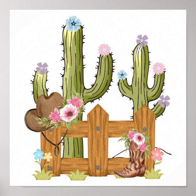 Floral Cowgirl Poster (Vorne)