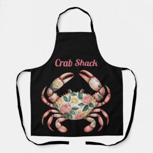 Floral Crab Art Coastdesign Custom Schürze