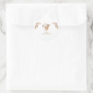 Floral Cradle Baby Shower Runder Aufkleber