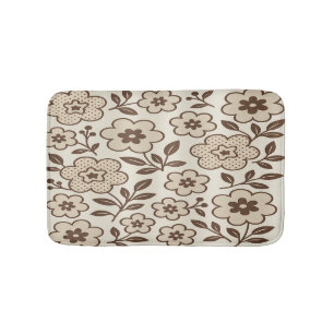 Floral Cream Bath Mat Badematte