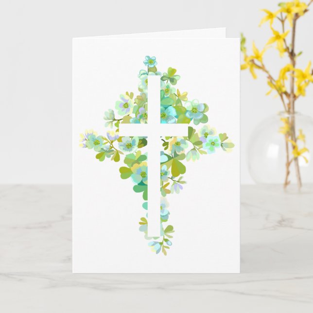 Floral Cross Card Karte (Gelbe Blume)